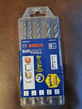 BlueGranite Turbo Masonry Drill Bit Set - (5 Pc)